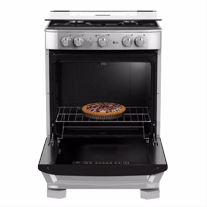 Disfruta cada receta con la cocina a gas EM6060FX3 de Mabe, compacta y elegante, perfecta para crear momentos únicos junto a quienes más amas.