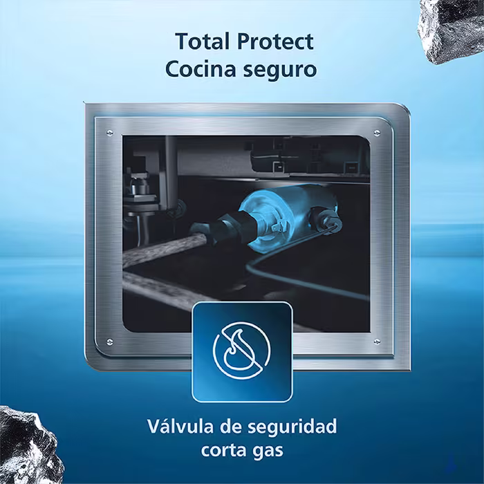 Disfruta cada receta con la cocina a gas EM6060FX3 de Mabe, compacta y elegante, perfecta para crear momentos únicos junto a quienes más amas.