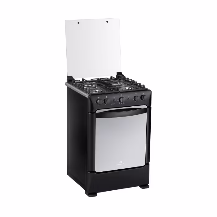 Cocina a gas Indurama Ferrara MaxGrill Zafiro 24" 4Q. Quemadores sellados, grill a gas, encendido electrónico y eficiente sistema de limpieza.