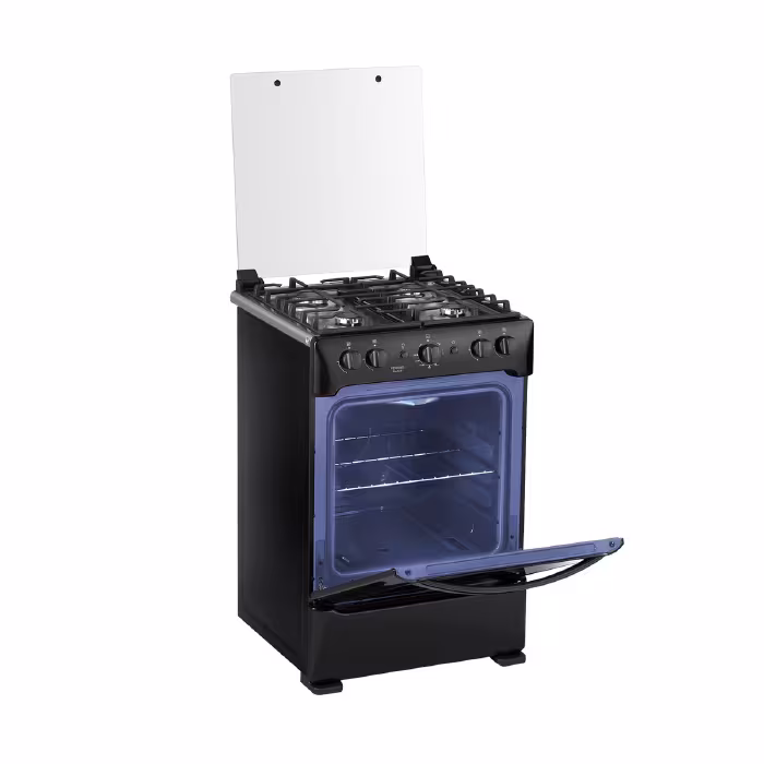 Cocina a gas Indurama Ferrara MaxGrill Zafiro 24" 4Q. Quemadores sellados, grill a gas, encendido electrónico y eficiente sistema de limpieza.