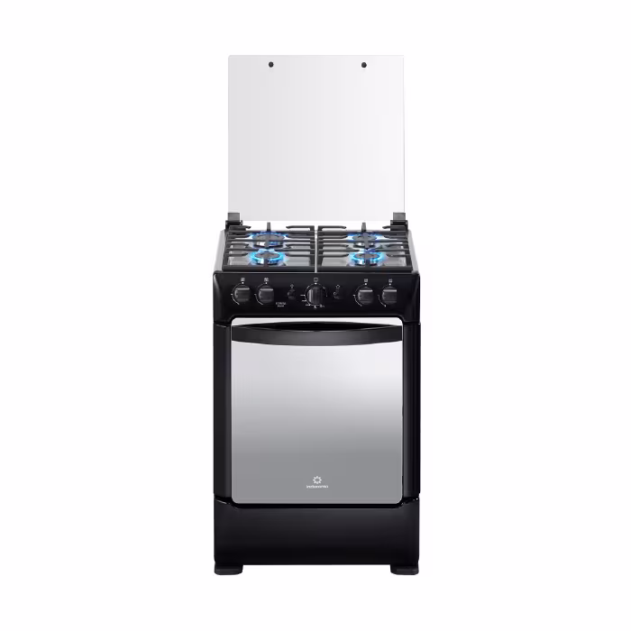 Cocina a gas Indurama Ferrara MaxGrill Zafiro 24" 4Q. Quemadores sellados, grill a gas, encendido electrónico y eficiente sistema de limpieza.