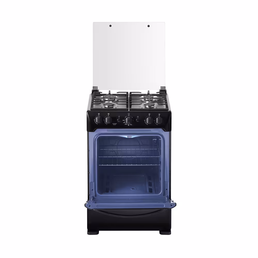 Cocina a gas Indurama Ferrara MaxGrill Zafiro 24" 4Q. Quemadores sellados, grill a gas, encendido electrónico y eficiente sistema de limpieza.