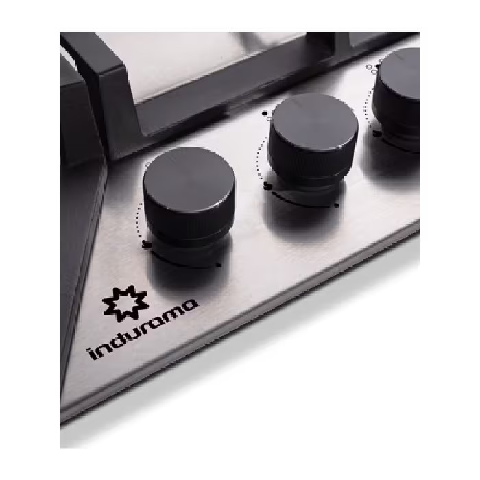 Encimera a Gas Indurama EGI-755AI de 5 quemadores, diseño en acero inoxidable y encendido automático para cocinar con comodidad y estilo.