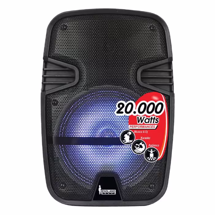 Parlante England Sound ES‑EPIC CX08 de 20 000 W con sonido potente, luces LED y Bluetooth, ideal para animar tus fiestas con energía y estilo.