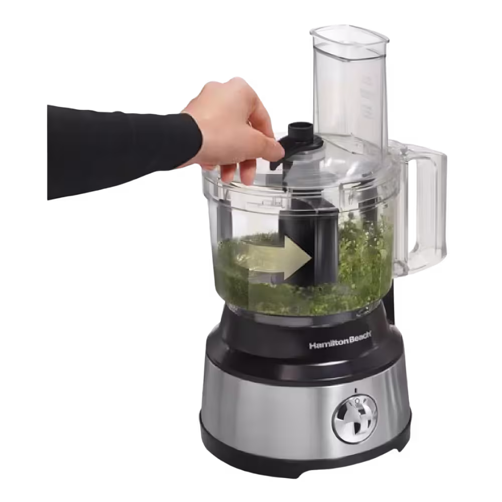Procesador Hamilton Beach 70730G 450W, potente y práctico para cortar, rallar y mezclar rápido tus ingredientes en la cocina.