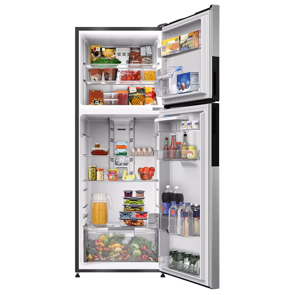 Mantén tus alimentos siempre frescos con la refrigeradora Mabe RMP470JET de 470 litros. Diseño moderno, amplio espacio y gran eficiencia energética.