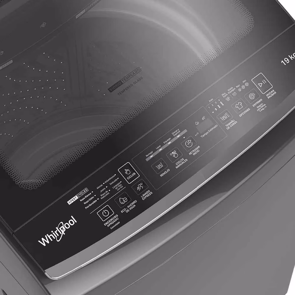La Lavadora Whirlpool WW19LTAHLA 19 kg ofrece comodidad con carga superior, panel electrónico y depósitos automáticos, todo en un diseño duradero.



