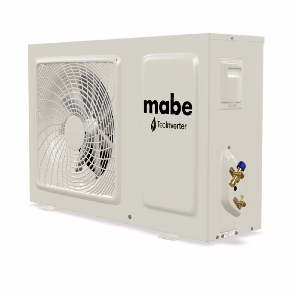 Aire acondicionado Mabe MMI12CDBWCCE8, de 12.000 BTU, con tecnología Inverter y alta eficiencia energética para un enfriamiento óptimo y duradero.
