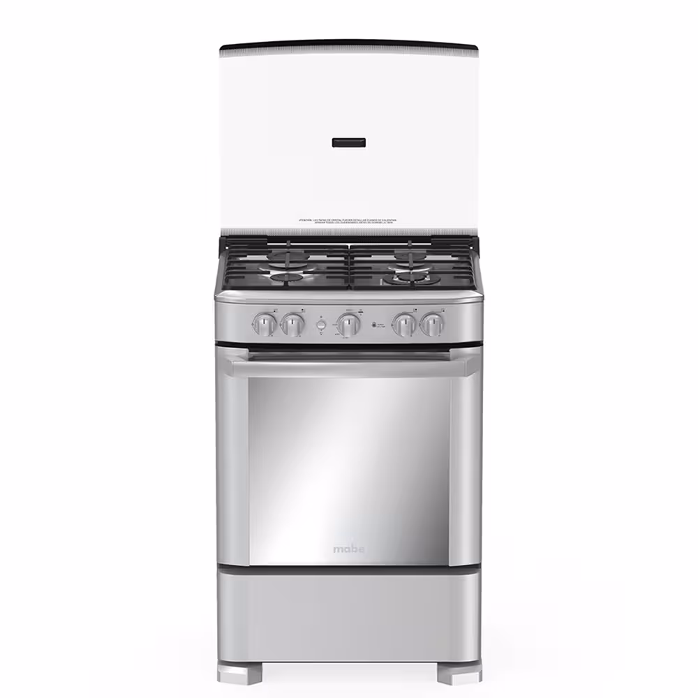 Cocina con comodidad y estilo con la Mabe EM6040FG2. 4 quemadores, diseño en inox y horno ideal para tus recetas diarias.