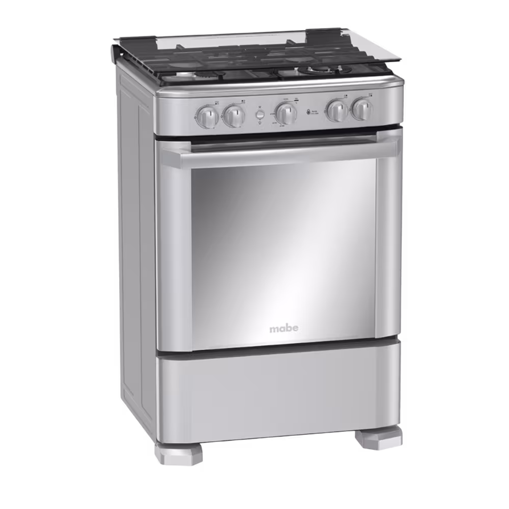 Cocina con comodidad y estilo con la Mabe EM6040FG2. 4 quemadores, diseño en inox y horno ideal para tus recetas diarias.