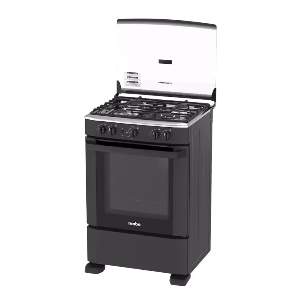 Cocina a Gas Mabe EM6040FN0 Línea Profesional. Equipada con 4 quemadores (incluido Triple Ring), cubierta de Acero Inoxidable y horno de 79.2 L.