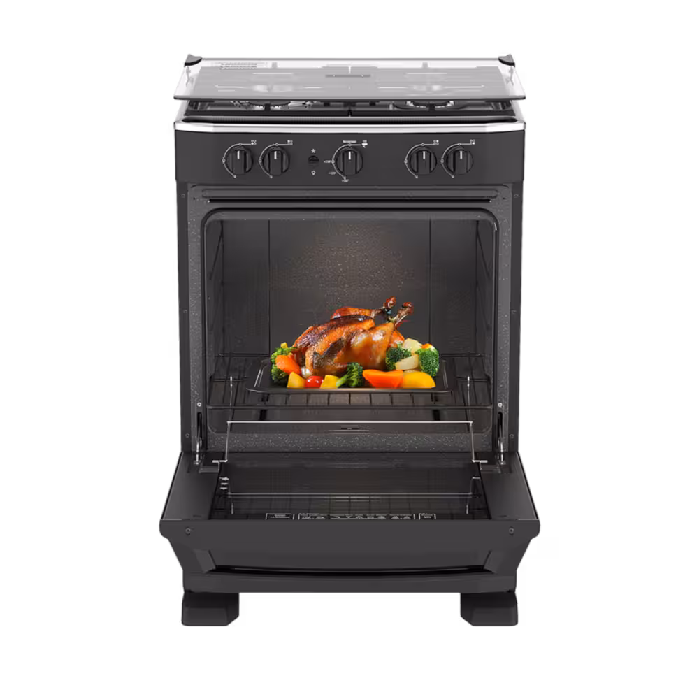 Cocina a Gas Mabe EM6040FN0 Línea Profesional. Equipada con 4 quemadores (incluido Triple Ring), cubierta de Acero Inoxidable y horno de 79.2 L.