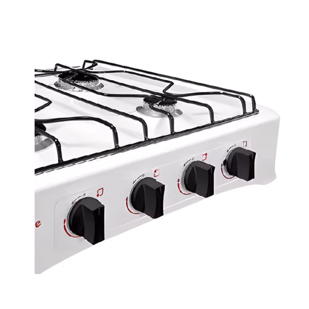 Cocineta a gas de 4 quemadores, fácil de usar y de limpiar, y sobretodo de ubicar en cualquier lugar de tu cocina.