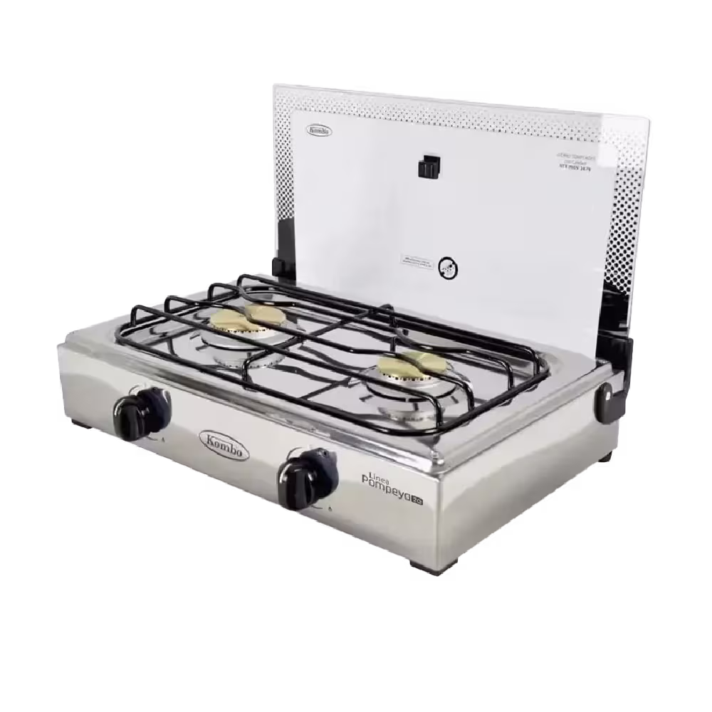 Cocineta Pompeya 2Q de Kombo, compacta y funcional, ideal para espacios pequeños sin renunciar a la comodidad y eficiencia al cocinar.