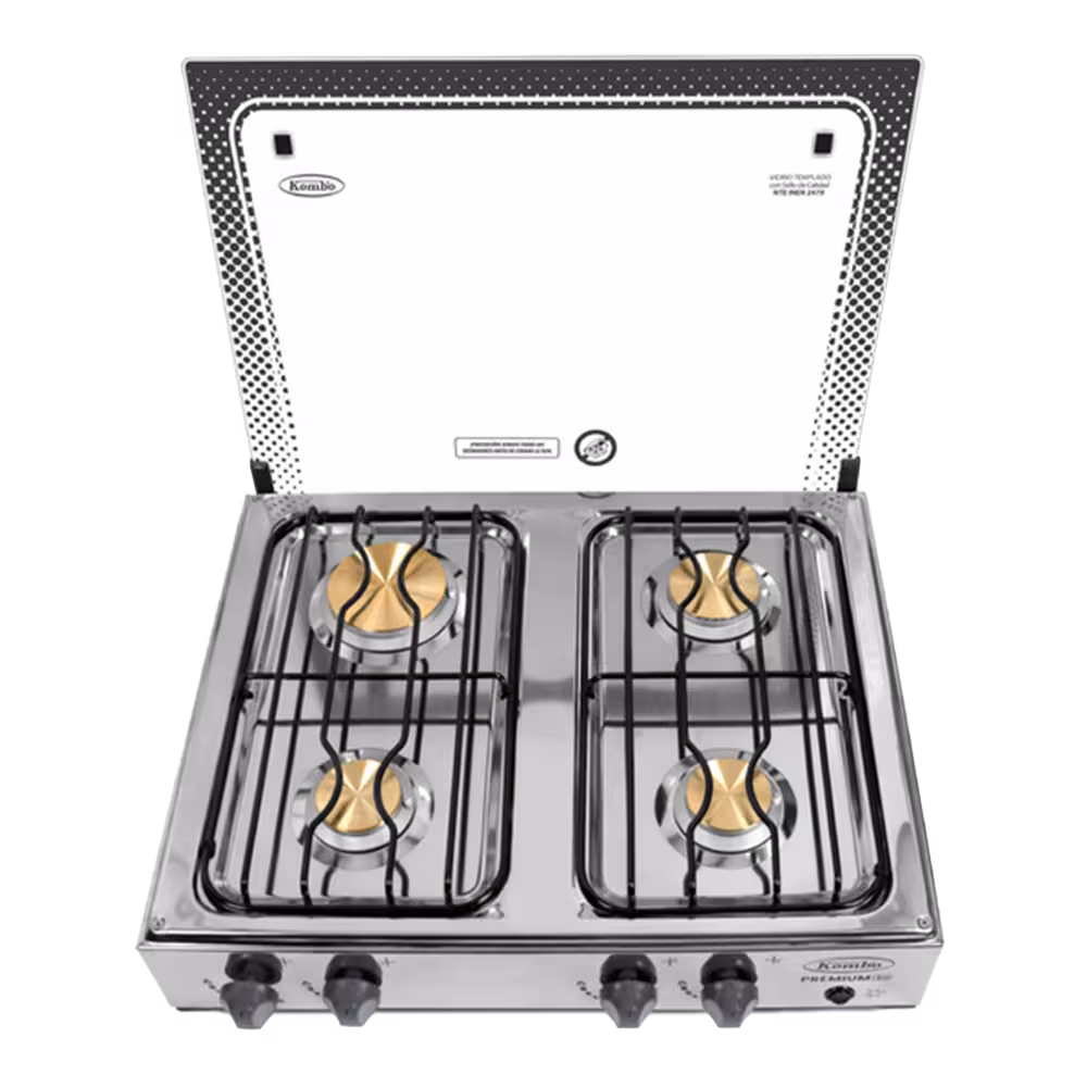 Cocineta Premium 4Q de Kombo con diseño compacto funcionalidad y potencia para cocinar con comodidad y estilo en cualquier espacio.