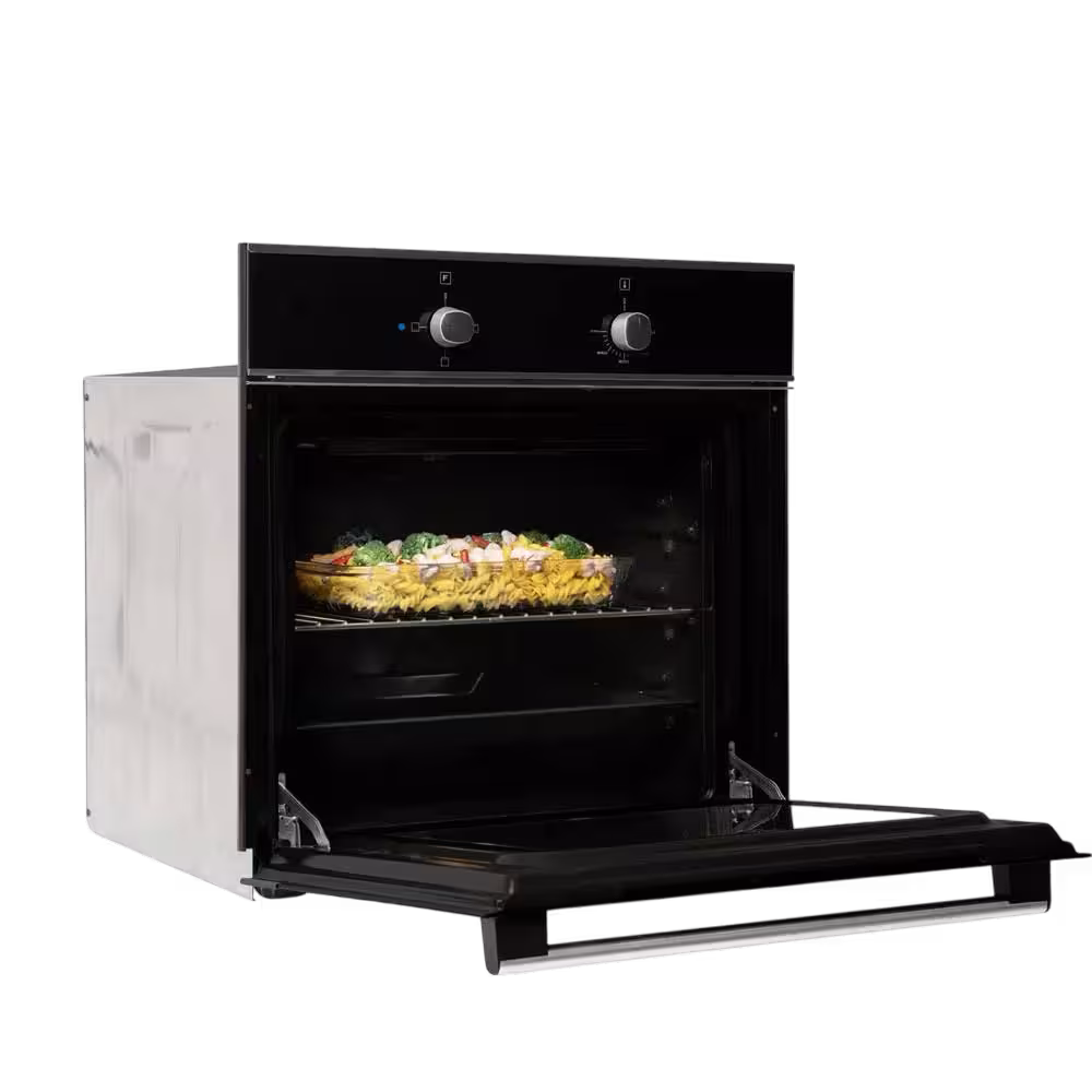 Horno Empotrable HE 2502 Challenger ofrece potencia, elegancia y precisión para disfrutar una experiencia culinaria moderna y resultados deliciosos.