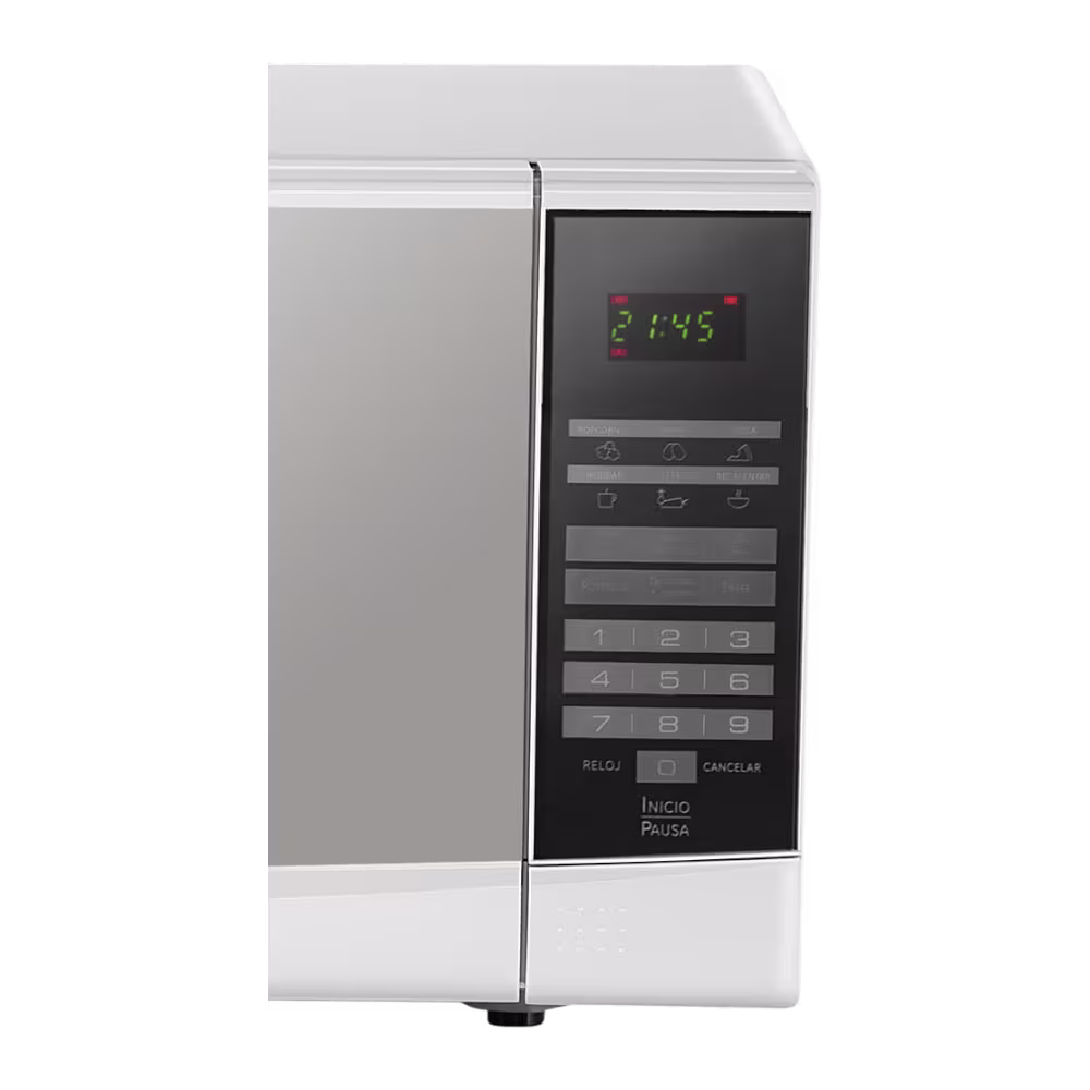 Microondas GE JES70W, 700W de potencia, funciones rápidas y diseño compacto ideal para calentar y cocinar de forma práctica y eficiente.