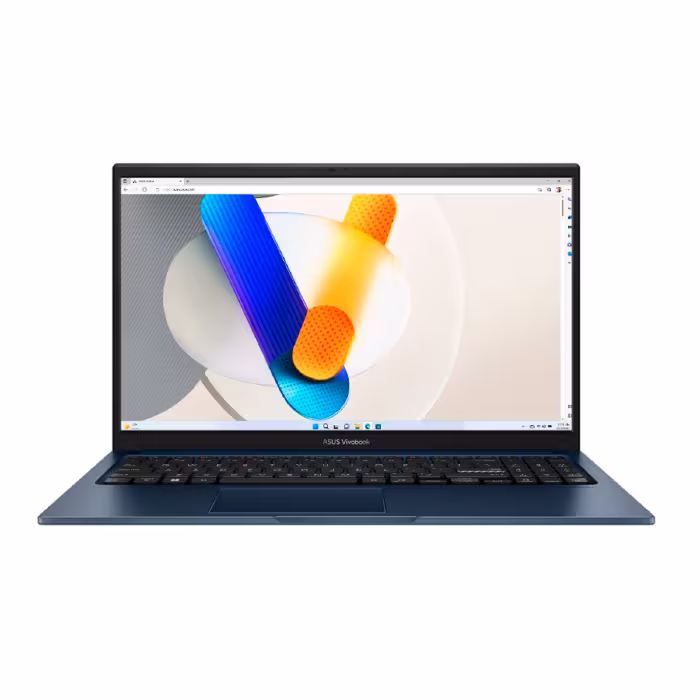 Laptop Asus X1504ZA-NJ1 con pantalla de 15.6”, procesador Intel Core i3-1215U, 8GB RAM y SSD de 512GB. Ideal para estudio, trabajo y entretenimiento.