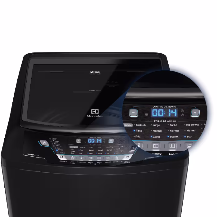 Lavadora automática Electrolux EWIX21F6ESB: con tecnología avanzada y capacidad ideal 21Kg, asegura limpieza profunda y cuidado de tus prendas.