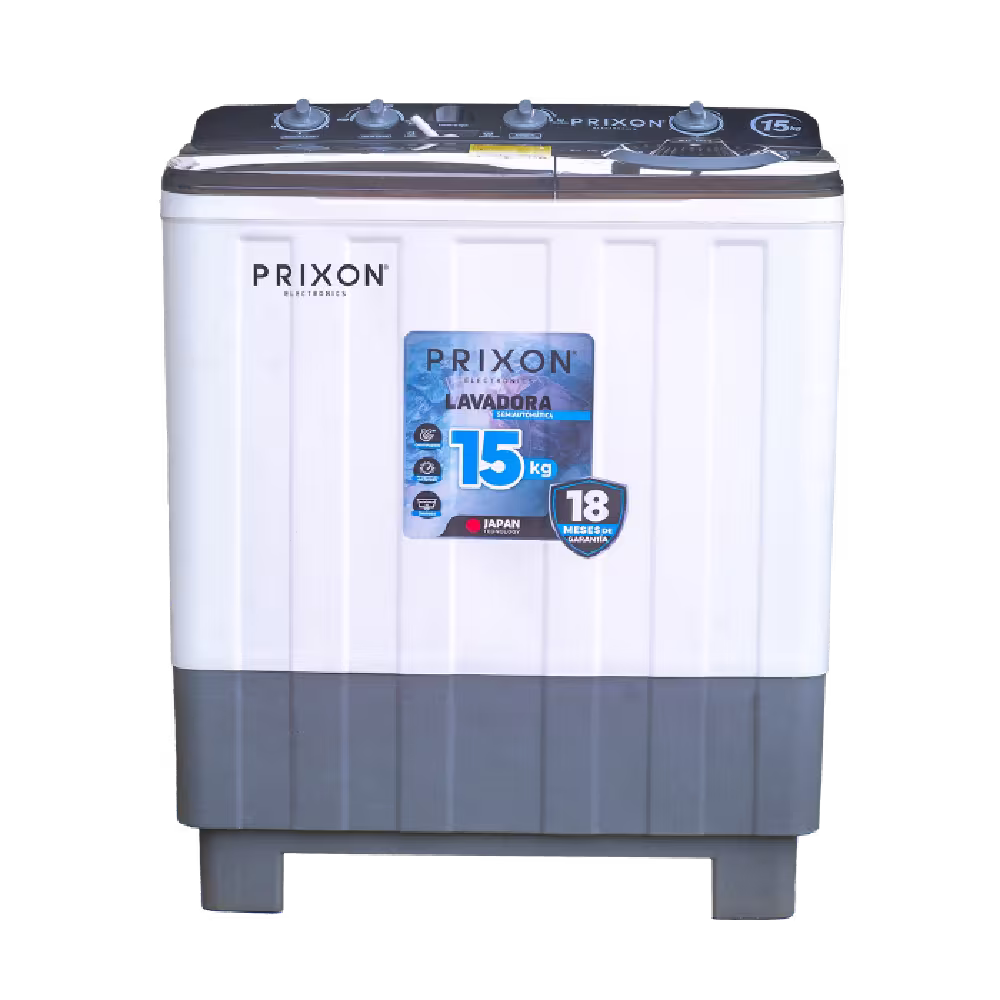 Lavadora Doble Tina Prixon 15kg 3LATO003001, ideal para familias grandes. Ofrece potencia, practicidad y un lavado confiable en cada uso.