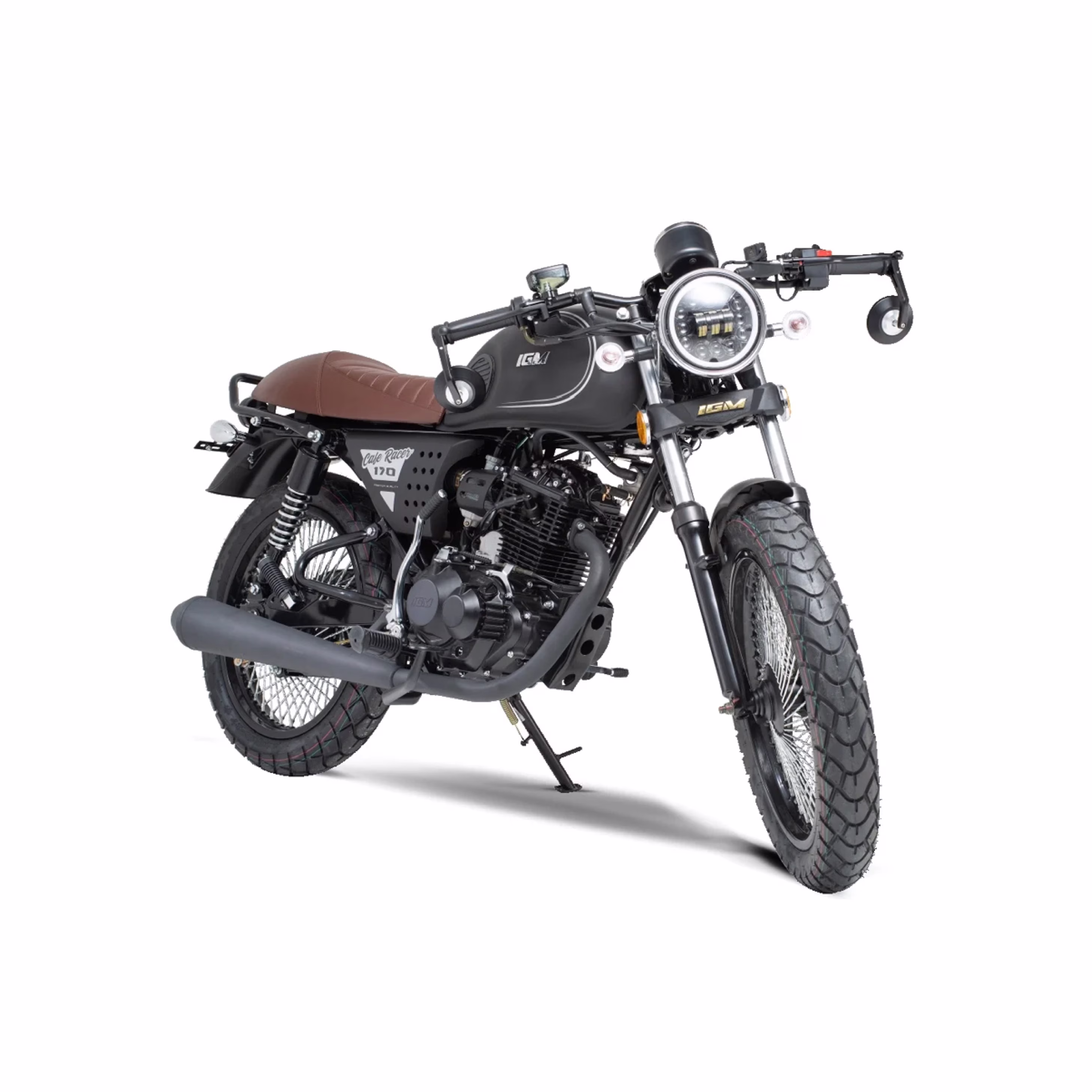 Moto IM170CF-12G IGM con motor de 170cc, arranque eléctrico y por pedal, enfriamiento por aire forzado y diseño resistente, ideal para pasear.