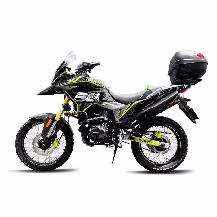 Moto Rally 300 de RANGER con 271cc, 6 marchas, 150 km/h y tanque de 14 L. Potente, veloz y lista para cualquier terreno.