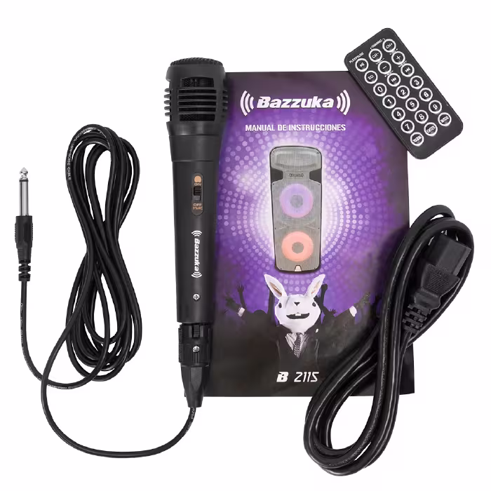 Parlante Bazzuka B2115N 100000W con doble woofer de 15", Bluetooth y luces LED. Sonido potente para vibrar en cada fiesta.