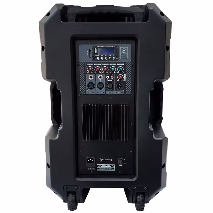 Vive la música con el Parlante Bazzuka B-515N de 75,000W PMPO, woofer de 15", Bluetooth, luces LED y sonido envolvente para cada fiesta.