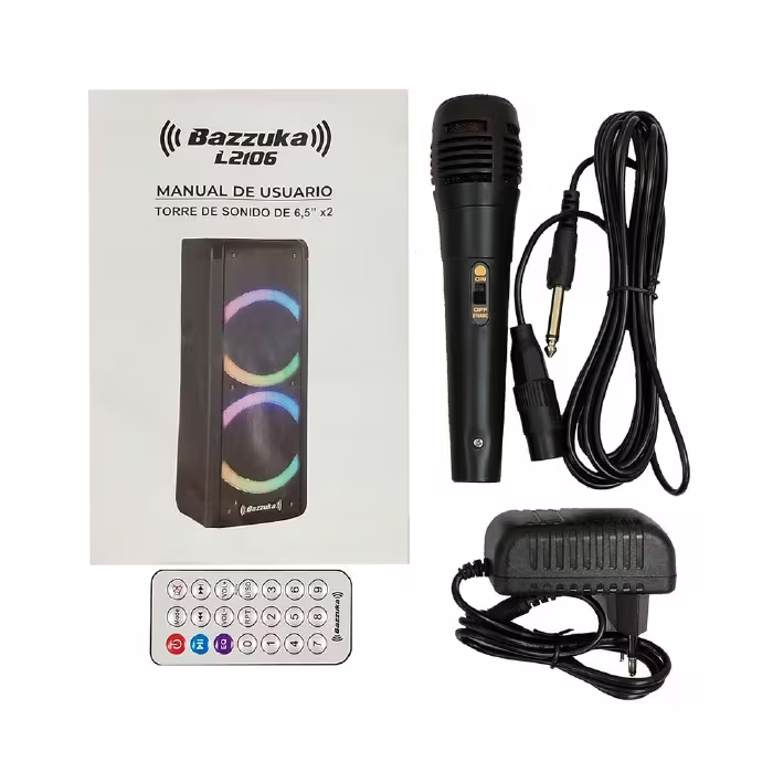 Parlante Bazzuka L-2106 2000W con sonido potente y diseño urbano, ideal para disfrutar música en cualquier lugar con gran estilo.