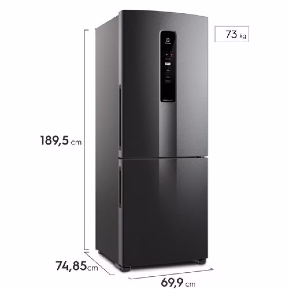 Mantén tus alimentos frescos con el refrigerador Electrolux IB7B. Capacidad de 490 litros y diseño moderno en silver.