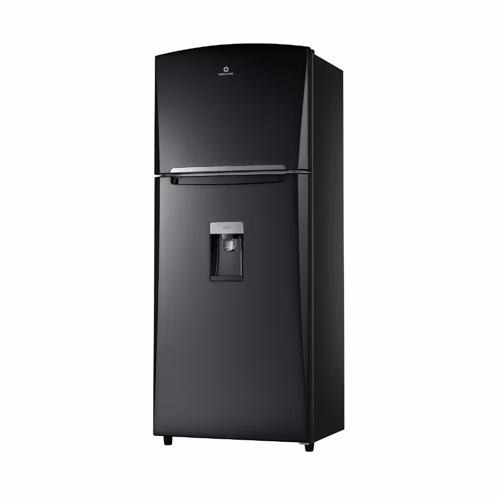 La refrigeradora Indurama RI-480 de 390 litros ofrece eficiencia energética A, compresor inverter y diseño moderno con dispensador de agua.