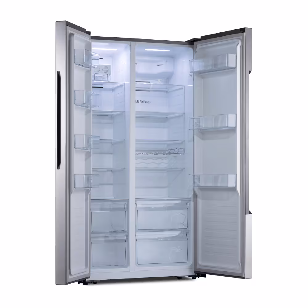 Con capacidad de 566 L y tecnología Inverter, la refrigeradora RI-780I Side by Side, un control de temperatura, eficiencia A,un diseño cromado.

