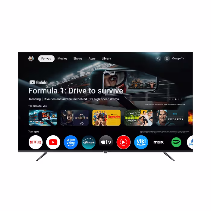 Experimenta una imagen envolvente con el televisor 75TIKJ5QLED de Indurama. Pantalla 4K, Google TV y gran tamaño para tu entretenimiento.