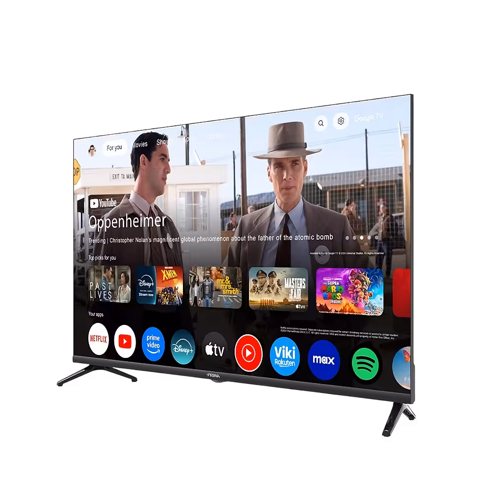 Televisor Prima de 40" con resolución FHD, sistema Google TV, conexión Bluetooth y funciones smart. Ideal para el hogar.